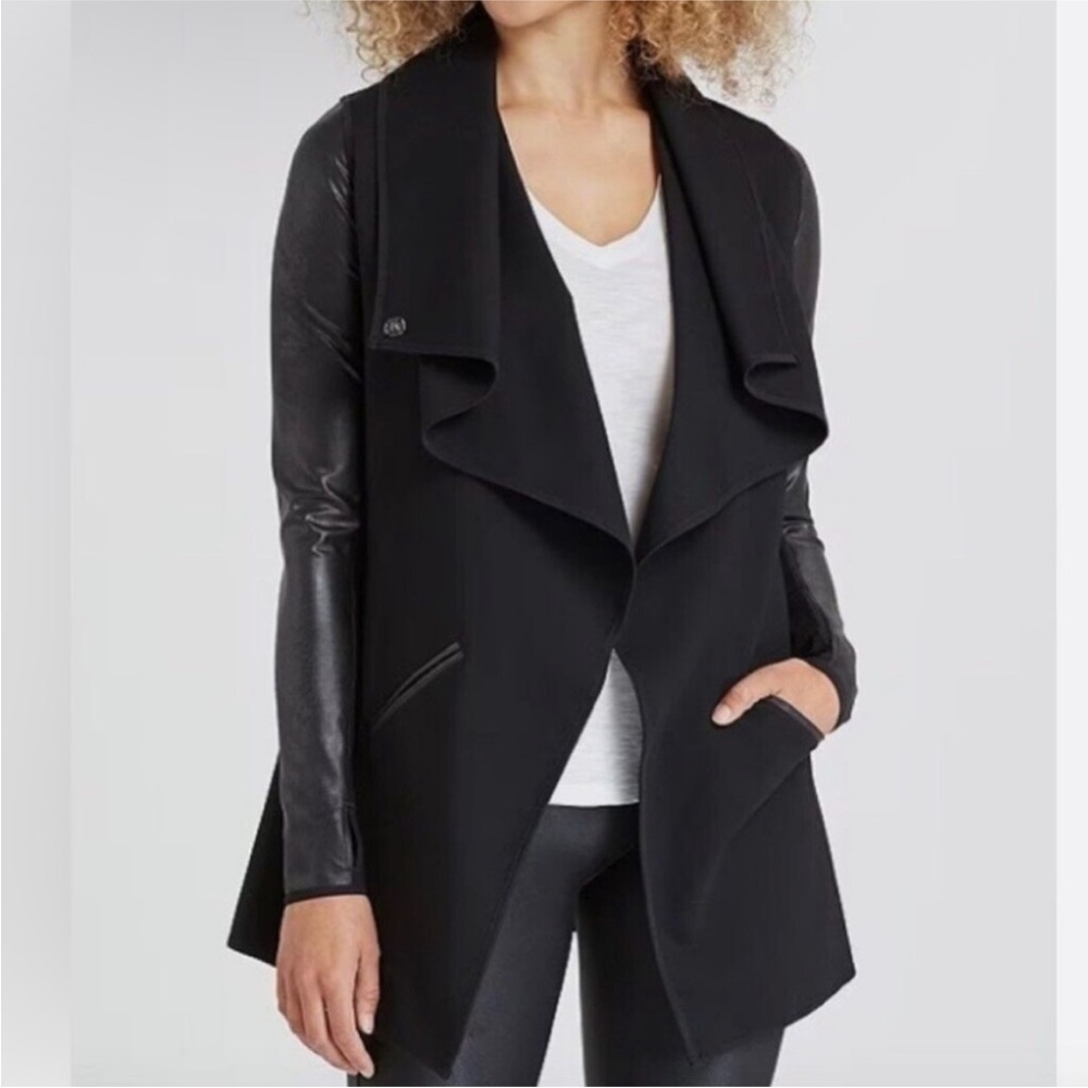 SPANX Black Jacket with Asymmetrical Design